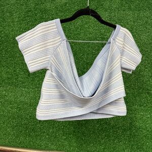 Aerie Blue and White Striped Blouse
